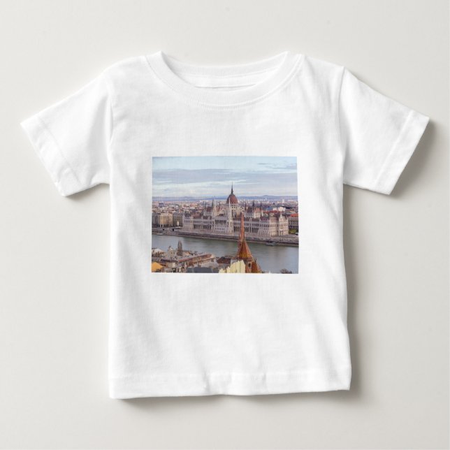 Hungarian Parliament Budapest by day Baby T-Shirt (Front)