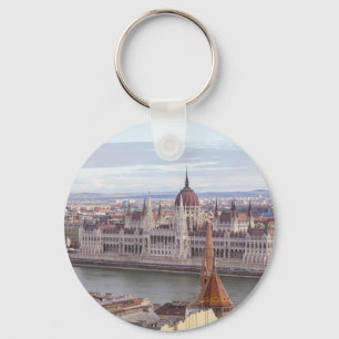 Hungarian Parliament Budapest by day Key Ring