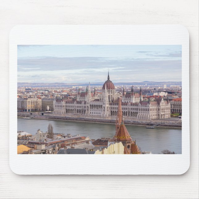 Hungarian Parliament Budapest by day Mouse Pad (Front)