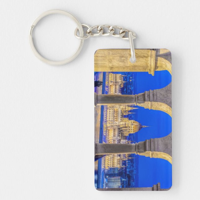 Hungarian Parliament Building at Dusk Key Ring (Front)
