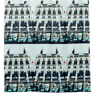 Hungarian Parliament painting Shower Curtain