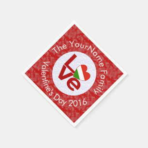 Hungarian Red Letter LOVE Flag Personalised  Napkin
