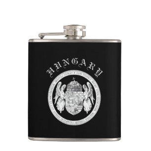 Hungarian Seal with Coat of Arms Hungary Gifts Hip Flask