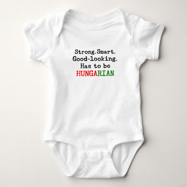 hungarian strong baby bodysuit (Front)