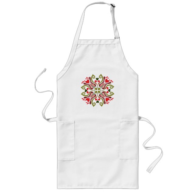 Hungarian Tulip Floral Motif Long Apron (Front)