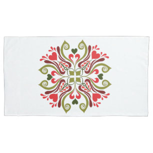 Hungarian Tulip Floral Motif Pillowcase