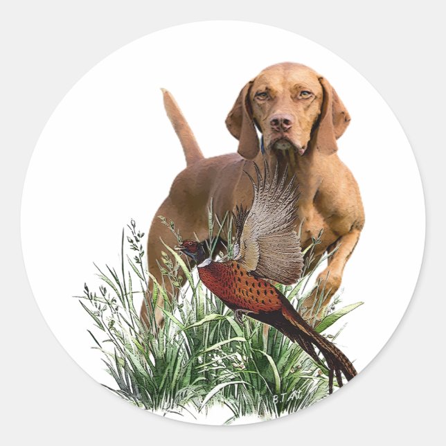 Hungarian Vizsla Art    Classic Round Sticker (Front)