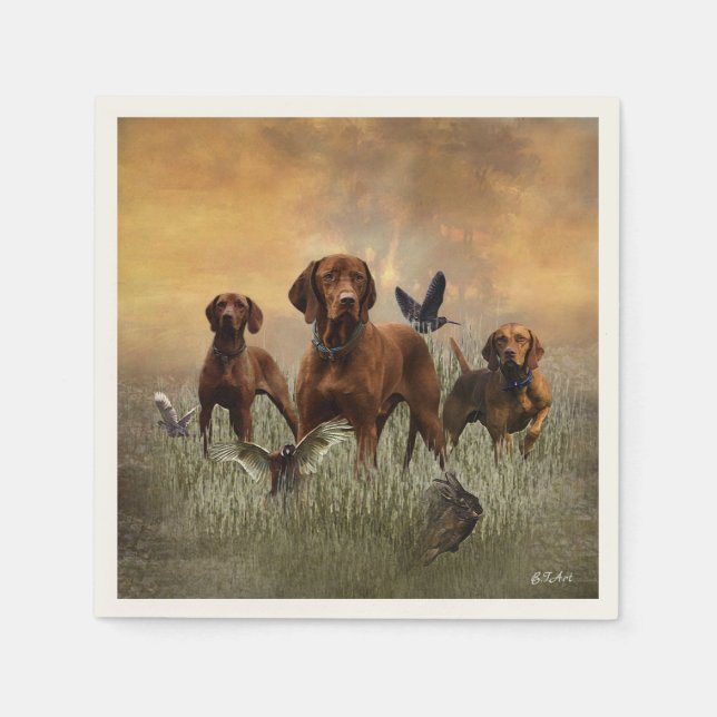 Hungarian Vizsla Art    Napkin (Front)