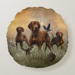 Hungarian Vizsla Art Round Cushion