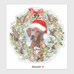 Hungarian Vizsla Christmas wreath