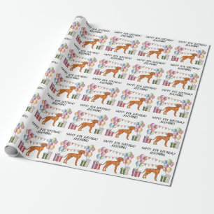 Hungarian Vizsla Colourful Pastel Happy Birthday Wrapping Paper