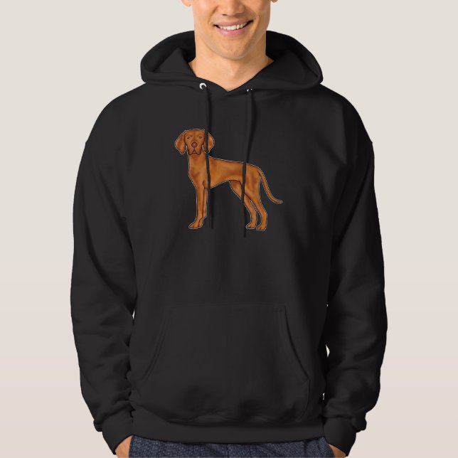 Hungarian Vizsla Cute Red Cartoon Pointer Dog Hoodie (Front)