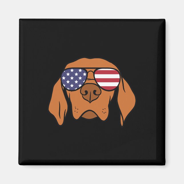 Hungarian Vizsla Dog 4th Of July  Magnet (Front)