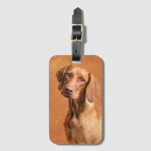 Hungarian Vizsla Dog Art Painting Luggage Tag
