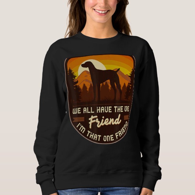 Hungarian Vizsla Dog Retro 5 Sweatshirt (Front)