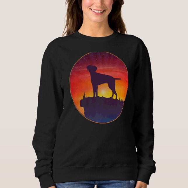 Hungarian Vizsla Dog Sunset Sweatshirt (Front)