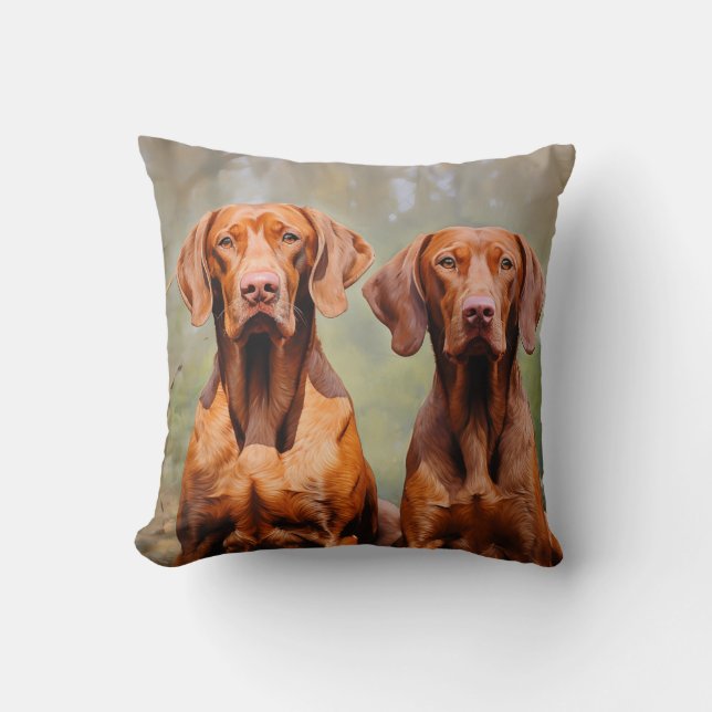  Hungarian Vizsla dogs Cushion (Front)