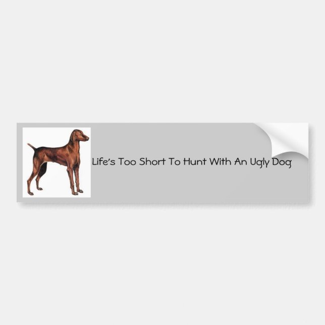 Hungarian_Vizsla, Life's Too Short To Hunt With... Bumper Sticker (Front)