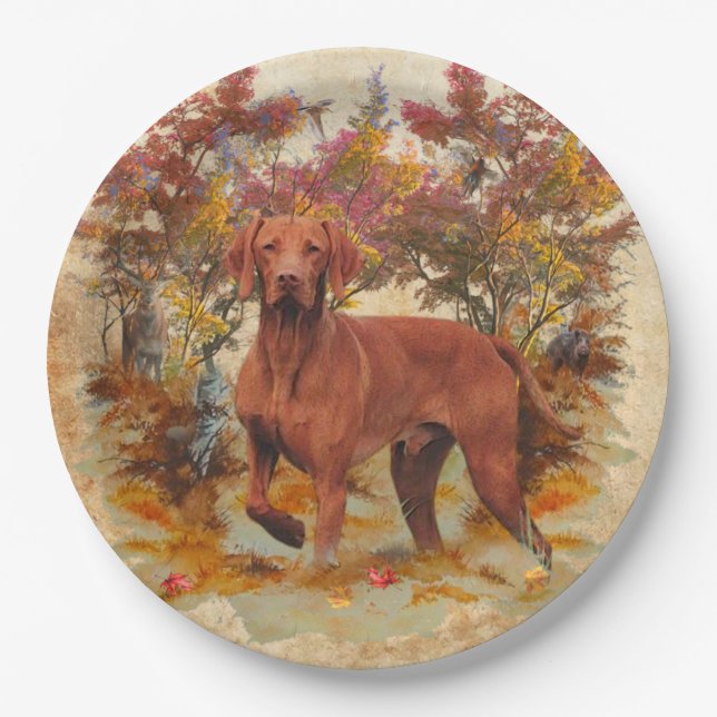 Hungarian Vizsla Paper Plate (Front)