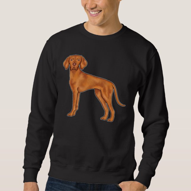 Hungarian Vizsla Pointer Dog Cartoon Illustration Sweatshirt (Front)
