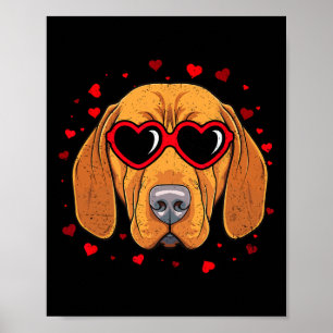 Hungarian Vizsla Valentine Heart Cute Dog Lovers Poster