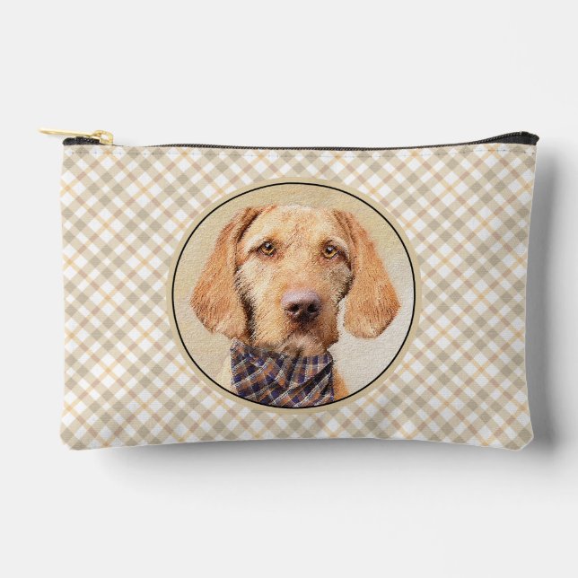 Hungarian Wirehaired Vizsla Painting Cute Dog Art Accessory Pouch (Front)