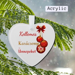 Hungarian Xmas Greetings  Ornament