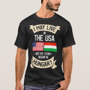 Hungary American Flag USA Hungarian Roots Gifts  T-Shirt