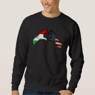 Hungary American USA Flag - USA Hungarian Heart Sweatshirt