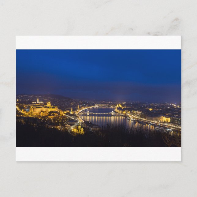 Hungary Budapest at night panorama Postcard (Front)