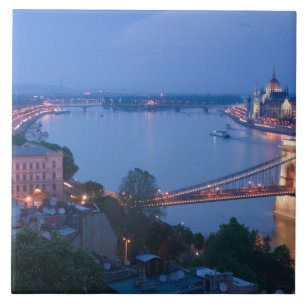 HUNGARY, Budapest: Szechenyi (Chain) Bridge, 2 Tile