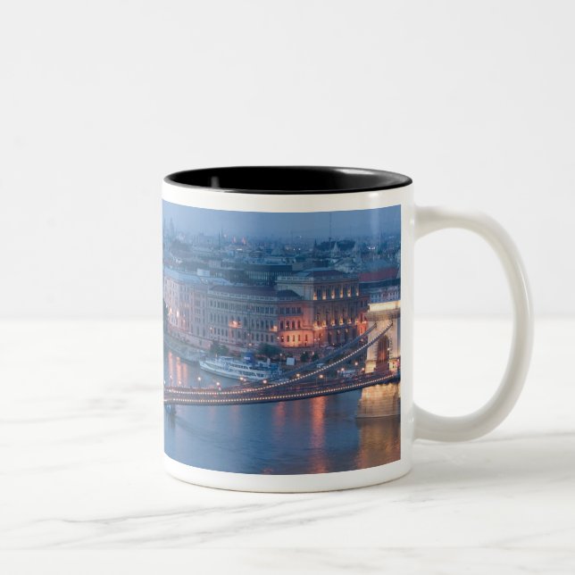 HUNGARY, Budapest: Szechenyi (Chain) Bridge, 3 Two-Tone Coffee Mug (Right)