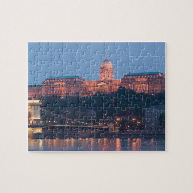 HUNGARY, Budapest: Szechenyi (Chain) Bridge, Jigsaw Puzzle (Horizontal)