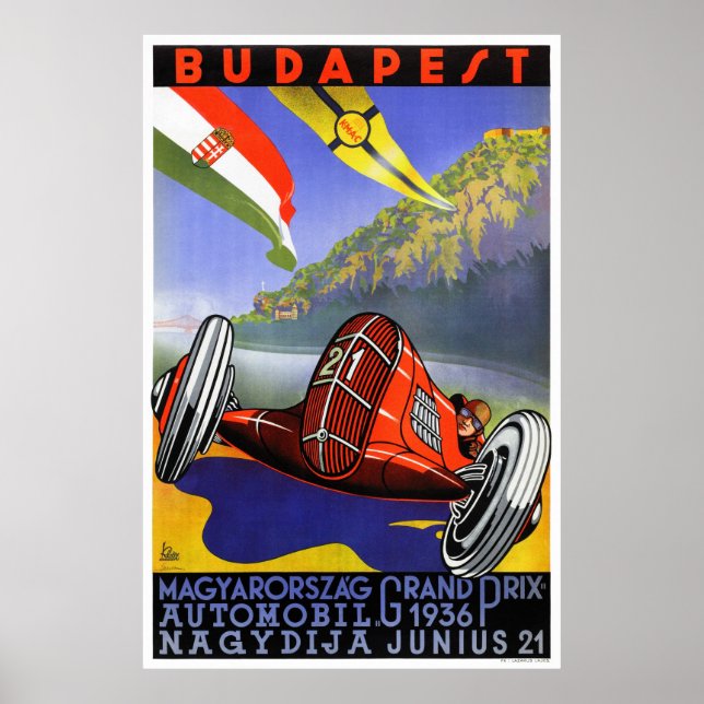 Hungary Budapest Vintage Travel Poster Restored (Front)