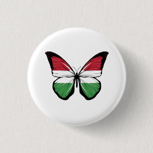 Hungary Butterfly Flag 3 Cm Round Badge