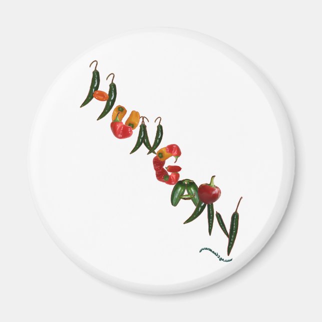 Hungary Chilli Peppers Magnet (Front)