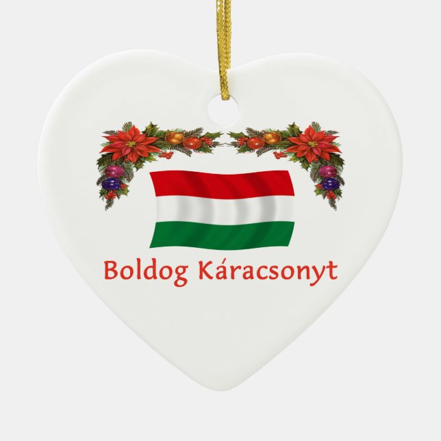 Hungary Christmas Ceramic Tree Decoration (Front)