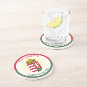 Hungary Coat of Arms Circle Shape Coaster