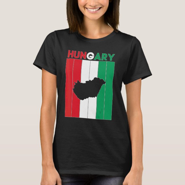 Hungary Country Borders T-Shirt (Front)