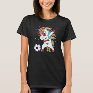 Hungary Dabbing Soccer Unicorn Hungarian Fan T-Shirt