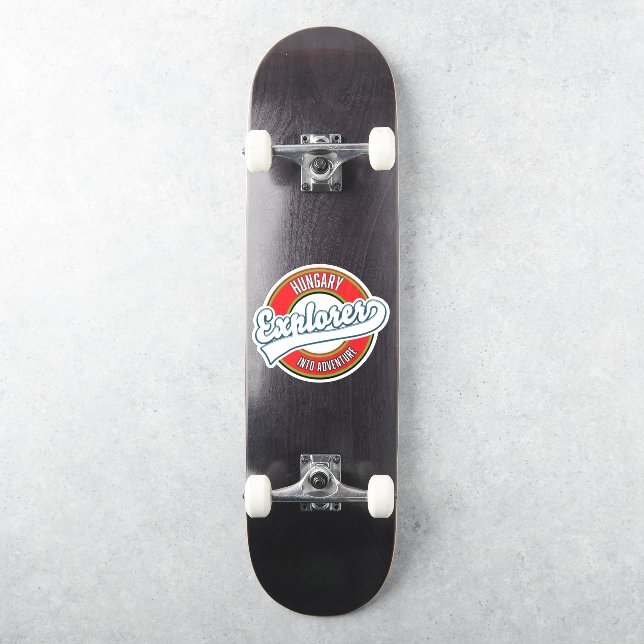 Hungary explorer into adventure logo (Skateboard)