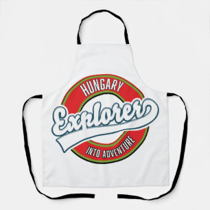 Hungary explorer into adventure logo apron