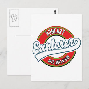 Hungary explorer into adventure logo postcard