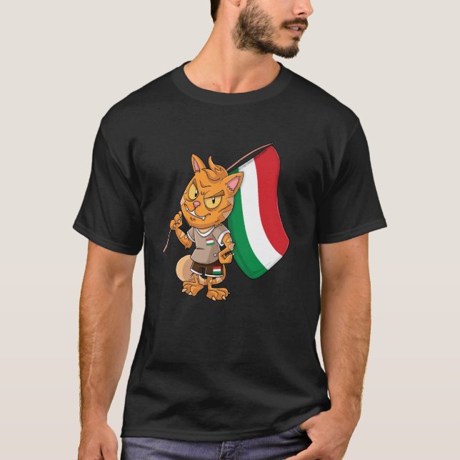 Hungary Fan Cat T-Shirt (Front)