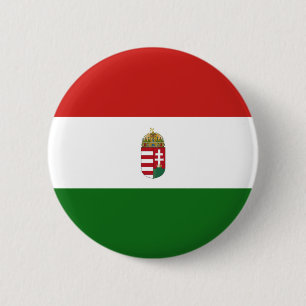 Hungary flag 6 cm round badge