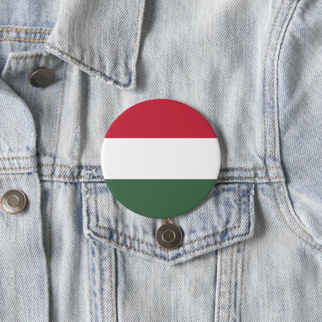 Hungary flag 7.5 cm round badge (In Situ)