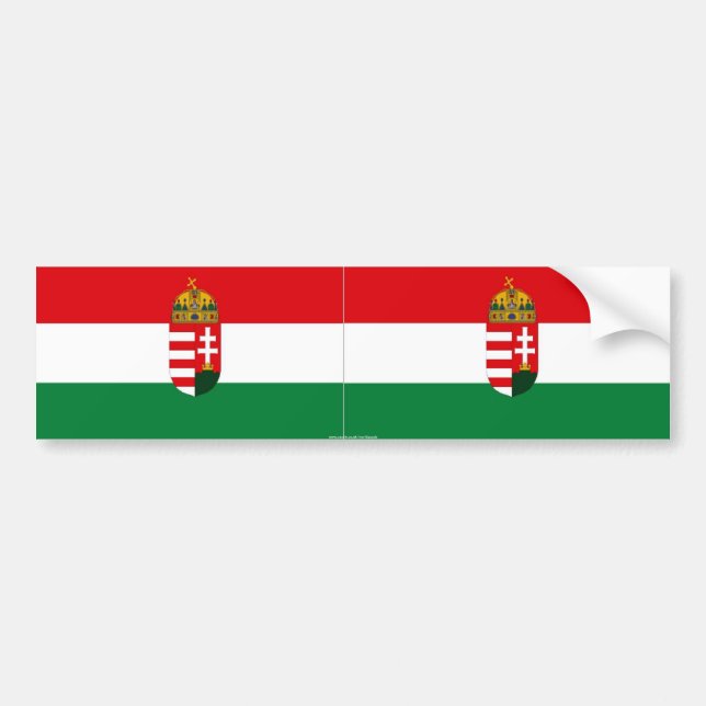 Hungary flag bumper sticker (Front)