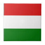 Hungary Flag Ceramic Tile<br><div class="desc">This design consists of the Hungarian flag cleverly reshaped to fit the square tile surface. A decorative and useful item that would make a perfect gift for those who like to remember Hungary.</div>