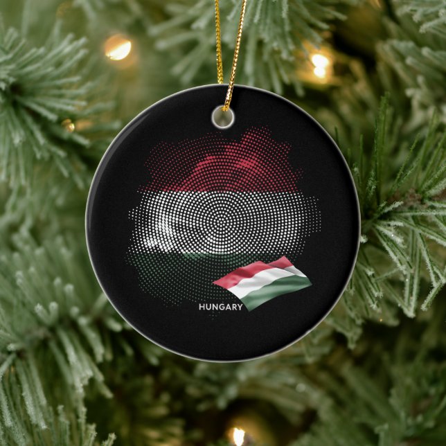 Hungary flag ceramic tree decoration (Tree)