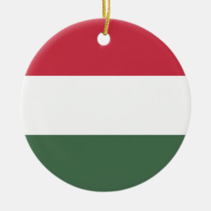 Hungary flag ceramic tree decoration
